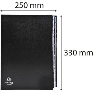 Mapă de ordonare cu spate elastic, 26 dosare A-Z, DIN A4, negru