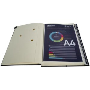 Exacompta Ordnungsmappe Gummizug Harmonika-Rücken 26 Fächer A-Z DIN A4 Schwarz