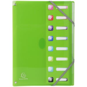 Exacompta Ordnungsmappe dehnbarer Rücken 8 Fächer DIN A4 Iderama sortiert