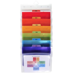 Mapă cu șifonieră Crystal transparentă, 6 compartimente DIN A4, pentru suspendare