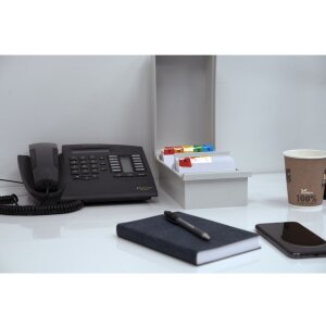 Exacompta Karteikasten mit Deckel für Karteikarten DIN A7 Lichtgrau