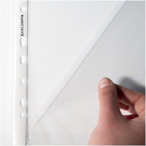 Huse de prospect Exacompta, 100 buc, DIN A4, cristal, deschise sus și lateral