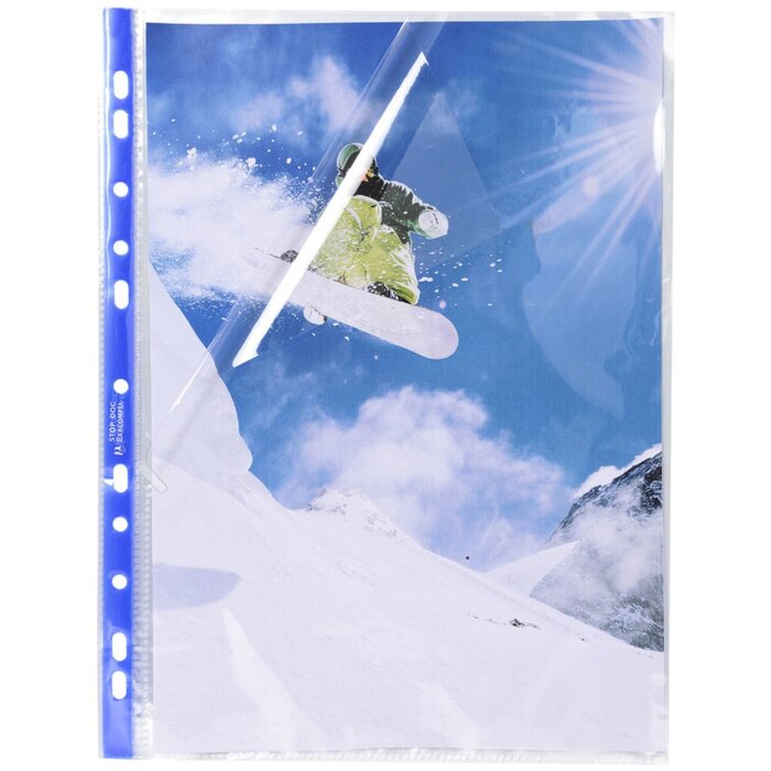 Exacompta 5870E, 100 folii pentru prospecte Stop Doc, A4, PP, 110µ, Cristal