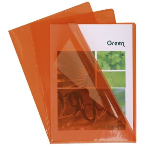 Huse de fișiere Exacompta DIN A4, PVC lichid 130µ, portocaliu, pachet 100 buc.