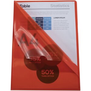 Huse de fișiere Exacompta 130µ DIN A4 roșu, PVC lucios, 100 buc.