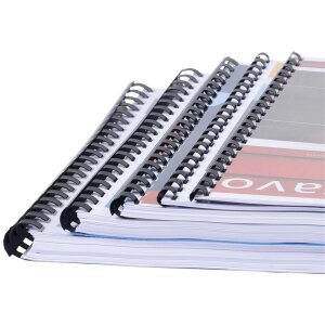 Spirale Exacompta 75301E, 10 mm, 21 închideri, pentru A4, negre, 100 buc.