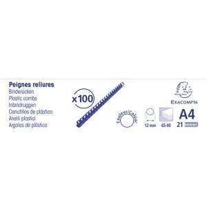 Exacompta Schachtel 100 Spiralen 12 mm PVC für DIN...