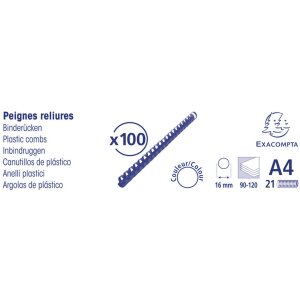 Exacompta Schachtel 100 Spiralen 16 mm PVC für DIN...