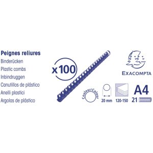 Exacompta 75601E PVC-Bindespiralen 20mm für DIN A4...