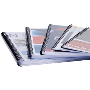 Spirale PVC pentru legare DIN A4, 20 mm, negre, 100 buc.