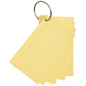 Exacompta 50 cartonașe flash cu inel, liniate A7