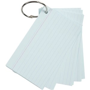 Exacompta 50 cartonașe flash cu inel, liniate A7