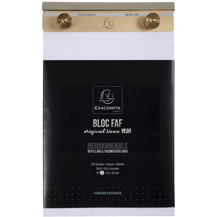 Bloc Exacompta FAF 16x10cm, Nr. 2 Puncte – Alb, Design Retro, Papier Schimbabil
