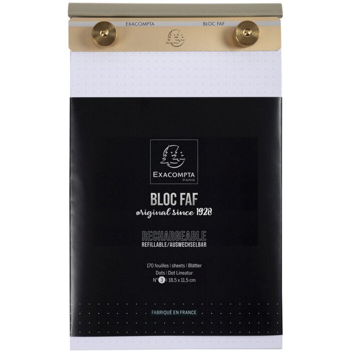 Bloc de note Exacompta FAF 18,5 x 11,5 cm, N3 Dots - Alb