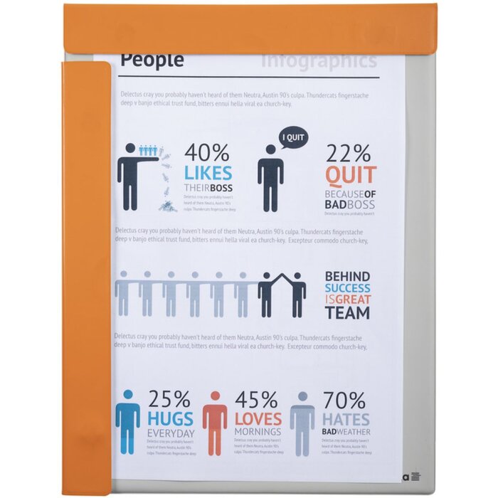 Tablou magnetic Exacompta A4 cu acoperiș plastic portocaliu