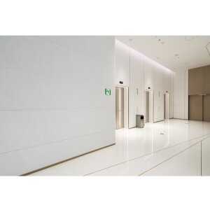 Etichetă adezivă de evacuare stânga 20 cm