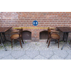 Exacompta Klebeschild Halten Sie Abstand 20 cm