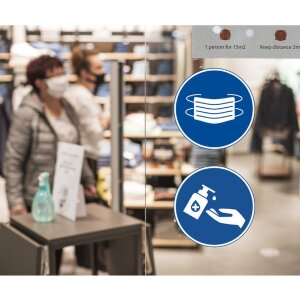 Etichetă adezivă pentru dezinfecția mâinilor 20 cm