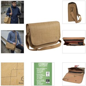 Tasă din hârtie cu efect piele Eterneco – maro, motive geometrice