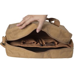 Geantă Exacompta 39x29x15cm, din carton cu efect piele, serie Eterneco maro cu motive geometrice