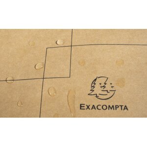 Geantă Exacompta 39x29x15cm, din carton cu efect piele, serie Eterneco maro cu motive geometrice