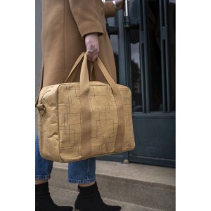 Geantă Exacompta 39x29x15cm, din carton cu efect piele, serie Eterneco maro cu motive geometrice