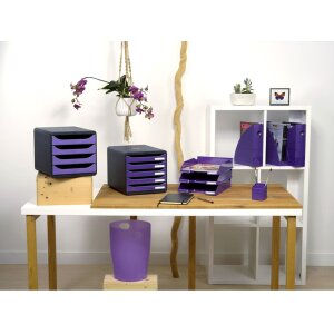 Exacompta 310720D Schubladenbox Big Box 4 Schubladen Iderama Violett