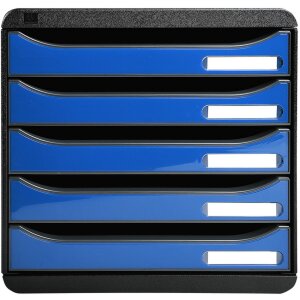 Exacompta Cutie cu sertare Big Box Plus 5 sertare Iderama Albastru Gheață Lucios