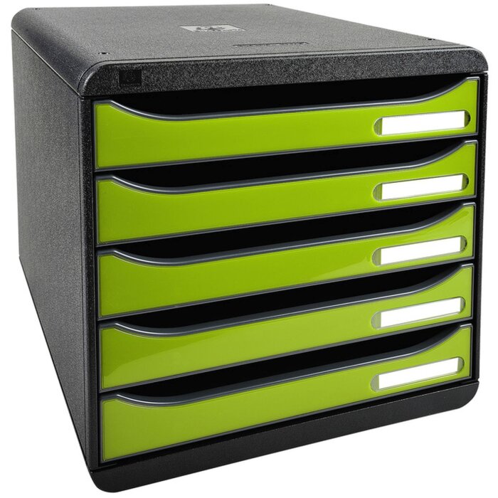 Exacompta Schubladenbox Big Box Plus 5 offene Schubladen Iderama Anisgrün glossy