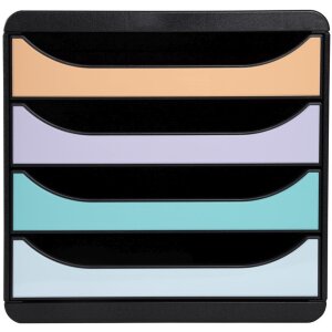 Exacompta Schubladenbox Big Box Plus Aquarel 4 offene...