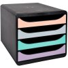 Boxă de dosare Exacompta Big Box Plus, 4 dosare deschise, aquarel