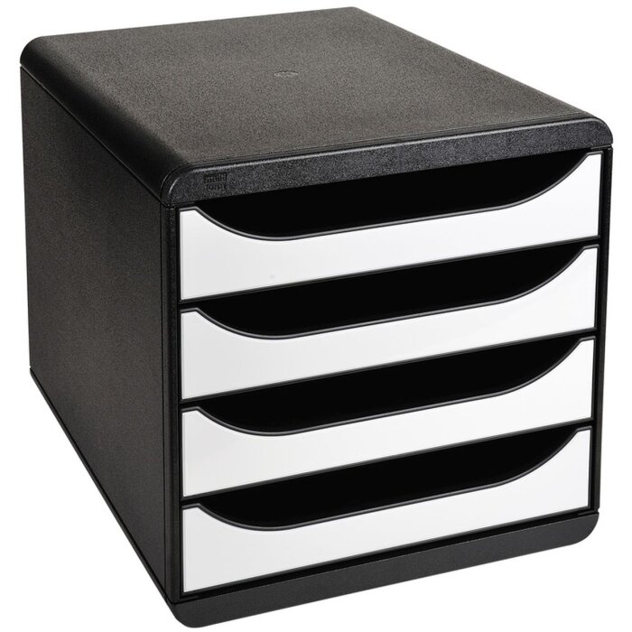 Exacompta Cutie cu sertare Big Box Plus 4 sertare deschise Alb Lucios