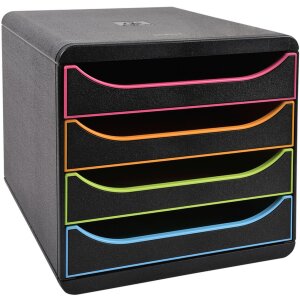 Exacompta Schubladenbox Big Box Plus Black Office Schwarz-Harlekin