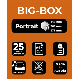 Exacompta Schubladenbox Big Box Plus Black Office Schwarz-Harlekin