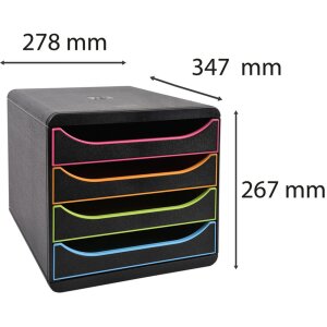 Exacompta Schubladenbox Big Box Plus Black Office Schwarz-Harlekin