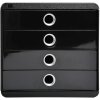 Exacompta 314438D Schubladenbox POP-BOX 4 Laden Schwarz Glossy DIN A4+