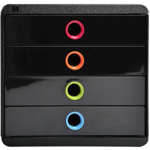 Exacompta Schubladenbox POP-BOX 4 Schubladen Schwarz...