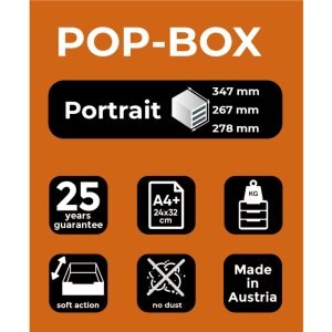 Exacompta cutie cu sertare POP-BOX 4 sertare Negru/Harlequin
