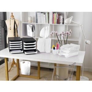 Exacompta Schubladenbox Big Box Plus 5 offene Schubladen Glossy Weiß glossy