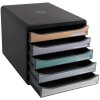 Exacompta Schubladenbox Big Box Plus 5 offene Schubladen Schwarz Glossy