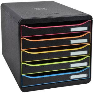 Exacompta Schubladenbox Big Box Plus 5 Schubladen Schwarz/Harlekin