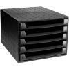 Exacompta 221014D Schubladenbox THE BOX 5 offene Schubladen EcoBlack Schwarz