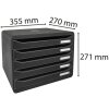 Exacompta 308714D Schubladenbox Big Box Plus Horizon Schwarz 5 Schubladen