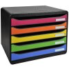 Exacompta 308798D Schubladenbox Big Box Plus Querformat 5 Schubladen Regenbogen
