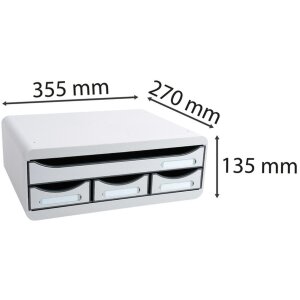 Exacompta TOOLBOX Modul Arhivare 4 Sertare Gri Deschis