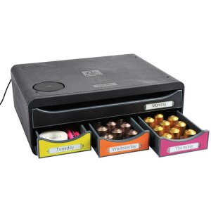 Exacompta TOOLBOX MINI 4 Schubladen Qi Ladestation Regenbogen