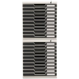 Exacompta Schubladenbox MODULO A4 10 abschließbare Schubladen Schwarz