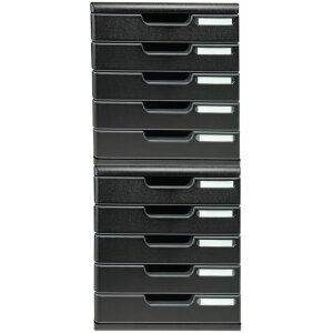 Boxă pentru fișiere Exacompta MODULO A4, 5 sertare închise, neagră