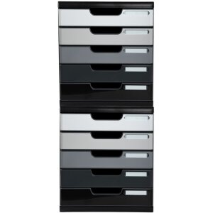 Boxă pentru dosare MODULO DIN A4 gri, 5 sertare închise