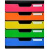 Exacompta 301798D Cutie cu sertare MODULO A4, 5 sertare - Curcubeu